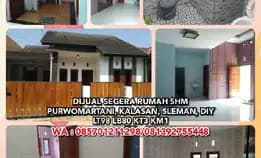 Dijual Segera Rumah Shm Di Purwomartani, Kalasan, Sleman, Diy.Lt98 Lb80 Kt3 Km1.Wa: 085701211298