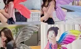 Macaron Color Butterfly Foil Balloon Butterfly Fairy Wing Balloons Sayap Balon Gadis Tema Kupu-Kupu 