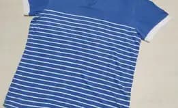 Uniqlo X Michael Bastian Kaos Kerah V Neck Blue Stripe Original Second