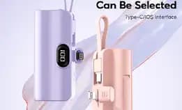 Mini Powerbank 5000mah Lightning/Type C Fast Charging Power Bank Portable Charger Battery For Ios An