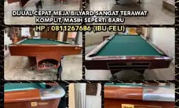 Dijual Cepat Meja Bilyard Kondisi Sangat Terawat,Komplit, Masih Seperti Baru. Bu Feli : 0811267686 