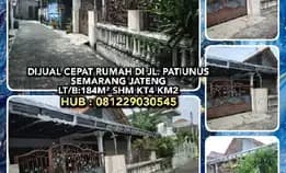 Dijual Cepat Rumah Di Jl. Patiunus Semarang Jateng. Lt/B:184m² Shm Kt4 Km2.H: 081229030545