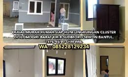 Dijual Murah Rumah Siap Huni Type 45/89 Lingkungan Cluster Sudimoro Sewon Bantul Yogyakarta