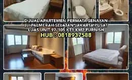 Dijual Apartemen Permata Senayan Jl. Palmerah Selatan Jakarta Pusat.Luas Unit 97/105 Kt3 Km2 Furnish