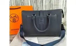 Tas Kerja Briefcase Kantor Pria Leather Hermes 9001