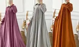 Anisa Maxy Gamis Crinkle Airflow Polos Ld 110