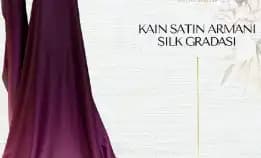 Bahan Kain Satin Silk Armani Gradasi Ombre 2 Tone Warna Wine Rose