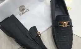 Sepatu Loafers Casual Pria Black Versace Vsc 9801