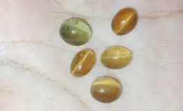 Batu Permata Cat Eye ( Mata Kucing ) 5 Pcs . 