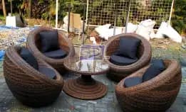 Jual Sofa Bulat Rotan Sintetis