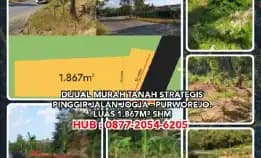 Dijual Murah Tanah Strategis Pinggir Jalan Jogja-Purworejo.L:1867m² Shm.H: 0877-2054-6205>>> Lokasi 