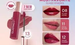 Wardah Glasting Liquid Lip - Hi-Pigmented Glass Color, Ringan, Tidak Lengket, Transferproof