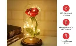 Bunga Mawar Lampu Led Dekorasi Beauty And The Beast Rose