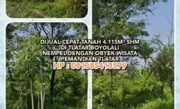 Dijual Murah Tanah 4.115m² Shm Di Tlatar Boyolali. Posisi Nempel Dengan Obyek Wisata Air Tlatar