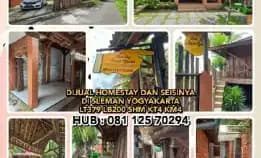 Dijual Homestay Dan Seisinya Di Sleman Yogyakarta. Lt379 Lb200 Shm Kt4 Km4.H: 081 125 70294