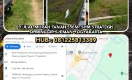 Dijual Murah Tanah 550m² Shm Strategis Di Minggir Sleman Yogyakarta.H:081225813389* 