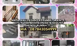 Mau Pasang Keramik, Granite, Batu Alam, Bata Expose ?? Wa : 087843054999borong Upah, Borong Plus Bah