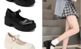 Heels Sepatu Sneakers Wanita Kerja Docmart Maryjane Hitam Import