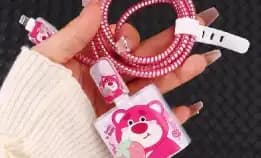 Cute - Set Paket Cover Pelindung Kepala & Kabel Charger Spiral / Cable Set Protector - Compatible