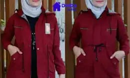 Bisa Cod - Jaket Wanita Parka Kanvas Saskia - Dmn