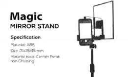 Stand Mirror Hp Live Stream Kamera Camera Utama Belakang Phone Holder Tripod Cermin Record Video