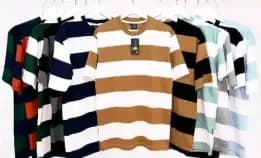 Paket Hemat 4pcs 100 Ribu Kaos Salur Pria | Paket 4 Pcs Kaos Salur Stripe Pria Wanita