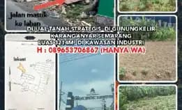 Dijual Tanah Strategis 3214m² Gunungkelir Karanganyar Semarang (Kawasan Industri)H: 089653706867-Wa