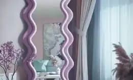 Cermin Aesthetic / Cermin Estetik / Irregular Wavy Mirror / Standing Mirror Aesthetic / Standing Mir