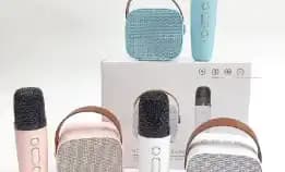 Mini Speaker Bluetooth 2mic 1 Set Karaoke Speaker Ktv Cute Wireless Lucu Portabel Luar Ruangan Speak