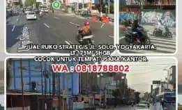 Ruko Dijual : Jual Ruko Strategis Jl. Solo, Yogyakarta.Lt.173m² Shgb Cocok Untuk Tempat Usaha/Kantor