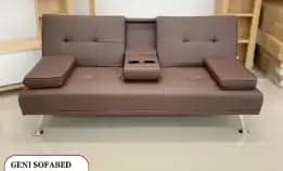 Selma Geni Sofa Bed Kulit - Coklat