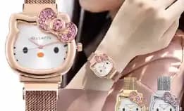 Jam Tangan Wanita Rantai Magnet Hello Kitty Jam Hk Jam Cewek Kualitas Super Watch