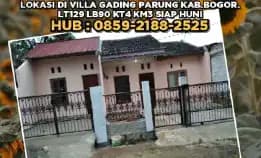 Dijual Murah 2rumah Jadi 1 Villa Gading Parung Kab.Bogor.Lt129 Lb90 Kt4 Km3 Siap Huni.H:085921882525