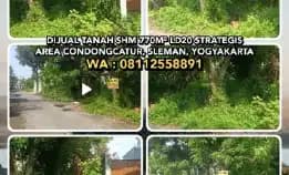 Dijual Tanah Shm 770m² Ld20 Strategis Area Condongcatur, Sleman, Yogyakarta.Wa: 08112558891>