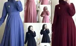 Dress Maxi Ceruty Dress Free Belt/Gamis Modern Mewah/Gamis Lebaran Terbaru