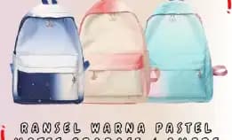 Tas Ransel Backpack Fashion Wanita Motif Ombre Gradient Gradasi Anti Air Anti Hujan