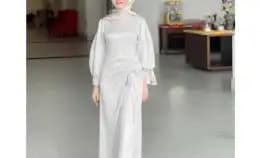 Dress Silk Kondangan Model Serut Matt Satin Terbaru