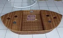 Floating Tray Rotan Sintetis / Nampan Apung Rotan Sintetis Plastik Rangka Aluminium