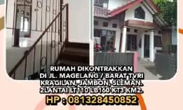 Rumah Dikontrakkan Di Jl. Magelang / Barat Tvri. Kragilan, Sleman.2lantai Lt110 Lb160 Kt3 Km