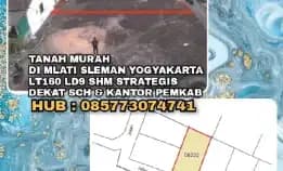 Tanah Murah Di Mlati Sleman Yogyakarta. Lt160 Ld9 Strategis Dekat Sch & Kantor Pemkab