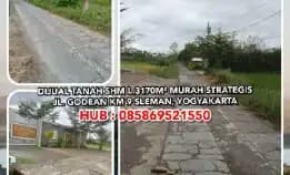 Dijual Tanah Strategis Jl. Godean Km 9 Sleman, Yogyakarta.Shm L3170m² Murah. H: 085869521550>