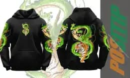 Swrater Hoodie Tiger Dragon Green - Dmn