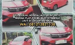 Bu. Dijual Honda Jazz Rs At 2018 Merah, Plat F (Cibubur) Istimewa Unit Di Jakarta Timur