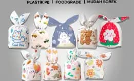 ( 10 Pcs ) Plastik Goodie Bag Motif Karakter Kecil | Kemasan Plastik Karakter Souvenir | Kantong