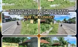 Tanah Shm Strategis 885m² Tepi Jalan Raya Cangkringan Kalasan Sleman Yogyakarta.H:0811258257>> 