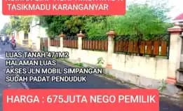 Rumah 471m2 Di Timur Mts N Tasikmadu Karanganyar 