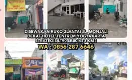 Disewakan Ruko 2lantai Jl. Monjali Dekat Hotel Tentrem Yogyakarta. Lt90 Lb80 Kt3 Km1. 