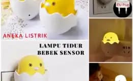 Lampu Tidur Led Sensor Cahaya Telur Telor Ayam Dekorasi Ruangan Night Lamp