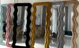 Cermin Aesthetic Termurah / Ukuran Jumbo / Cermin Estetik / Irregular Wavy Mirror / Standing Mirror