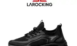 Larocking - Eclipse Hitam Polos | Sepatu Sneakers Running Gym Shoes